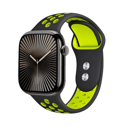 Crong Duo Sport - Apple Watch apyrankė 38/40/41/42 mm (Juoda/Žalia)