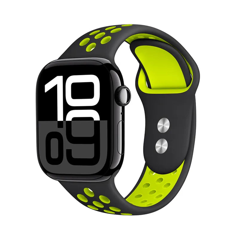 Crong Duo Sport - Apple Watch apyrankė 38/40/41/42 mm (Juoda/Žalia)