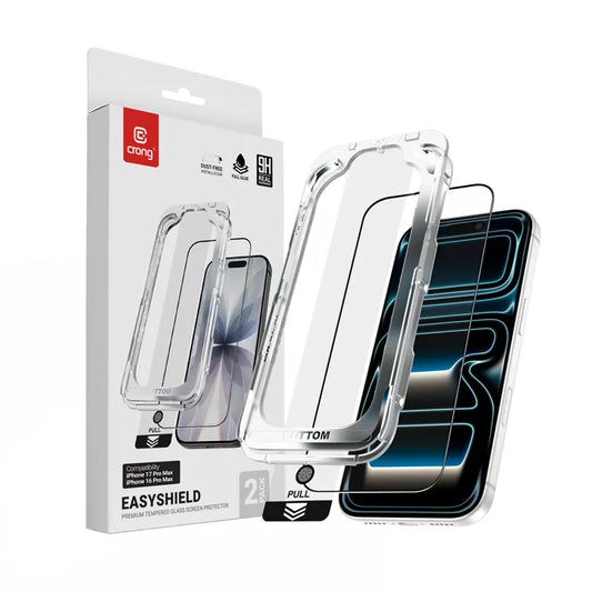 Crong EasyShield 2 vnt. - Grūdintas stiklas iPhone 17 Pro Max / iPhone 16 Pro Max (2 vnt.)