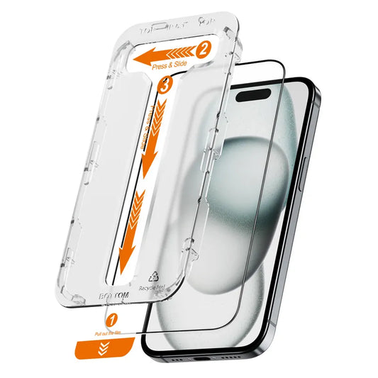 Crong EasyShield 2 vnt. – Grūdinto stiklo apsauginis ekranas iPhone 16 Plus / iPhone 15 Plus (2 vnt.)