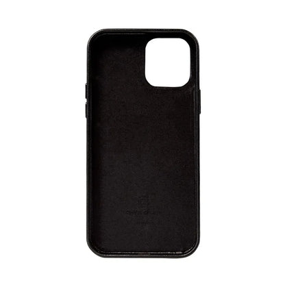 Crong Essential Cover - Dydžio "iPhone 12 Pro Max" dėklas iš dirbtinės odos (juodas)