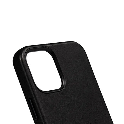 Crong Essential Cover - Dydžio "iPhone 12 Pro Max" dėklas iš dirbtinės odos (juodas)