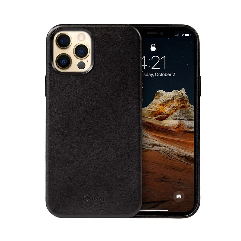 Crong Essential Cover Magnetic - iPhone 12 Pro Max MagSafe odos dėklas (juodas)