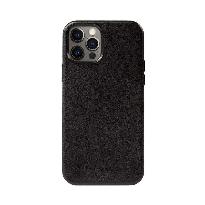 Crong Essential Cover Magnetic - iPhone 12 Pro Max MagSafe odos dėklas (juodas)