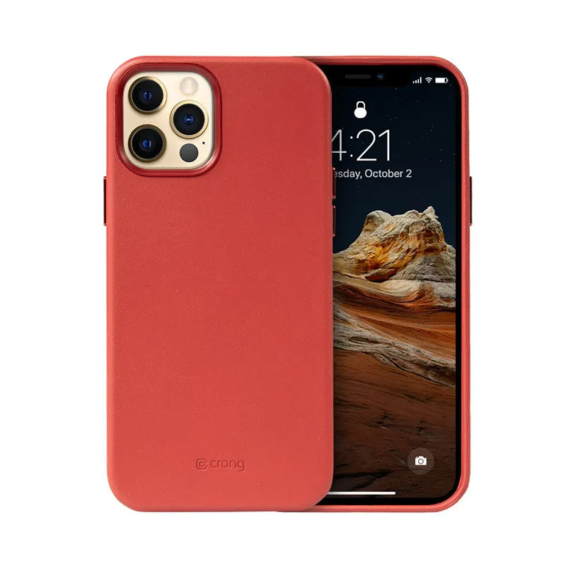 Crong Essential Cover Magnetic - iPhone 12 Pro Max MagSafe odos dėklas (Raudonas)