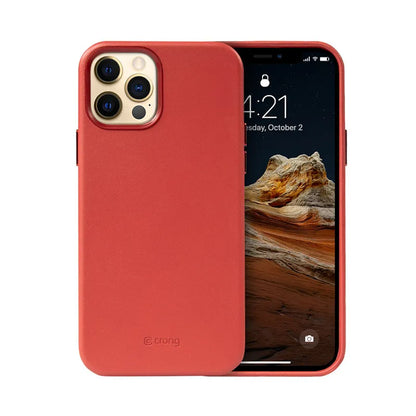 Crong Essential Cover Magnetic - iPhone 12 Pro Max MagSafe odos dėklas (Raudonas)