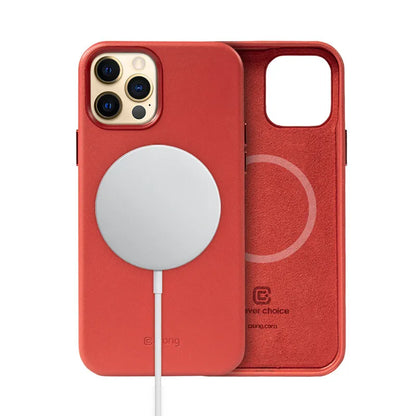 Crong Essential Cover Magnetic - iPhone 12 Pro Max MagSafe odos dėklas (Raudonas)