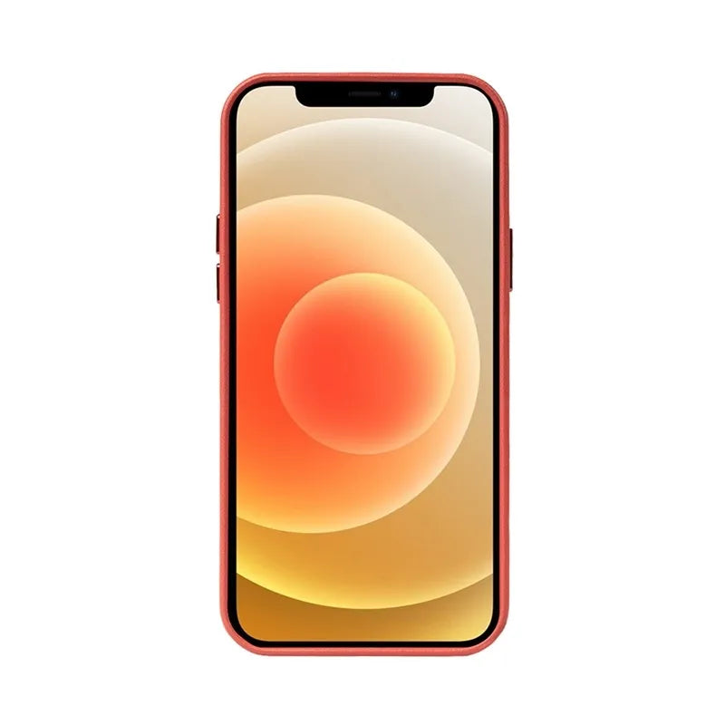 Crong Essential Cover - PU odos dėklas iPhone 12 / iPhone 12 Pro (Raudonas)
