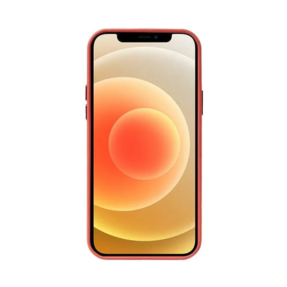 Crong Essential Cover - PU odos dėklas iPhone 12 / iPhone 12 Pro (Raudonas)