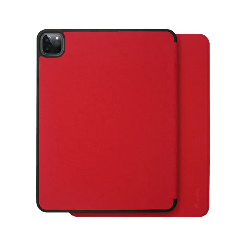 Crong FlexFolio – dėklas iPad Air 11” (2026-2024) / iPad Air 10.9” (5-osios-4-osios kartos) / iPad Pro 11" (2022-2021) su Apple Pencil (Raudonas)