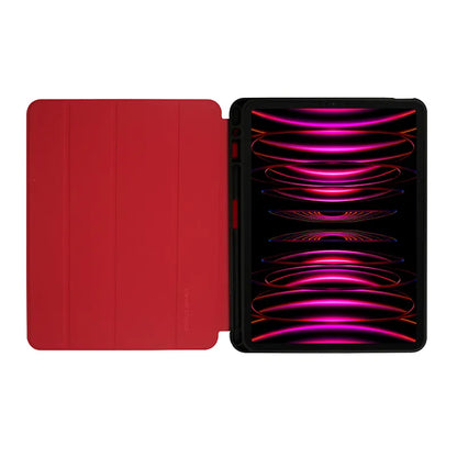 Crong FlexFolio – dėklas iPad Air 11” (2026-2024) / iPad Air 10.9” (5-osios-4-osios kartos) / iPad Pro 11" (2022-2021) su Apple Pencil (Raudonas)