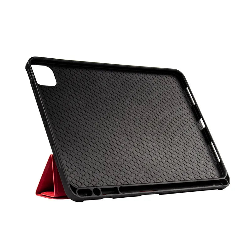 Crong FlexFolio – dėklas iPad Air 11” (2026-2024) / iPad Air 10.9” (5-osios-4-osios kartos) / iPad Pro 11" (2022-2021) su Apple Pencil (Raudonas)