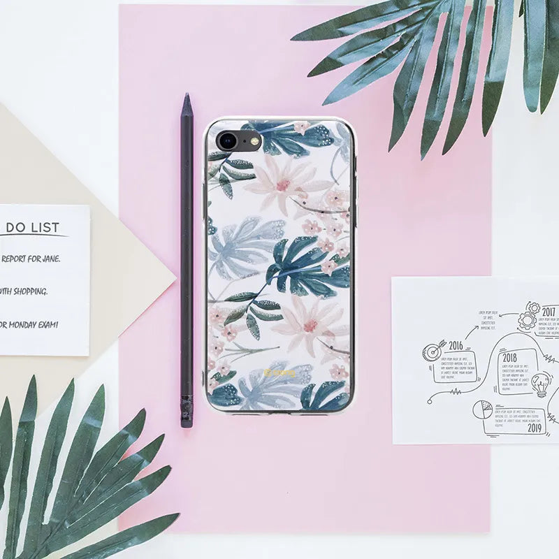 Crong Gėlių raštų dėklas – iPhone SE (2022/2020) / 8 / 7 dėklas (raštas 01)
