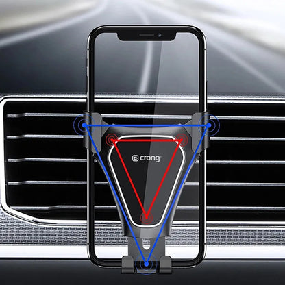 Crong Gravity Automatinis spaustukas automobilio laikiklis - Gravitacinis automobilio laikiklis 4,7" - 6,5" telefonams (juodas)