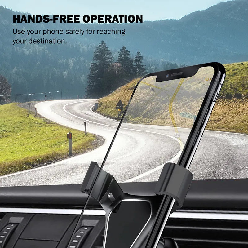 Crong Gravity Automatinis spaustukas automobilio laikiklis - Gravitacinis automobilio laikiklis 4,7" - 6,5" telefonams (juodas)