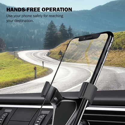 Crong Gravity Automatinis spaustukas automobilio laikiklis - Gravitacinis automobilio laikiklis 4,7" - 6,5" telefonams (juodas)