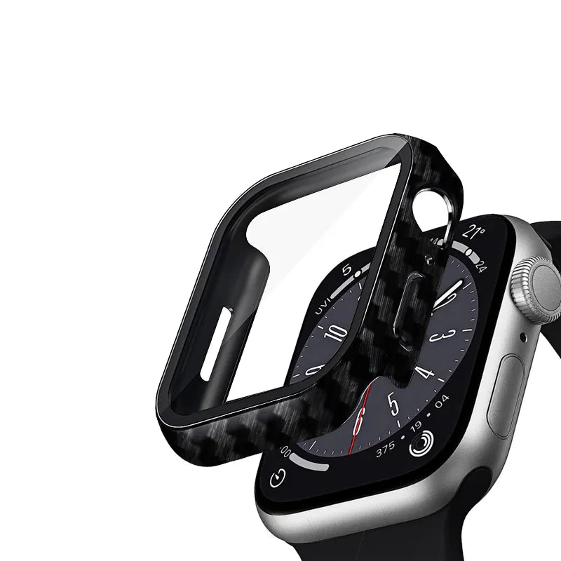Crong hibridinis laikrodžio dėklas – dėklas su stiklu Apple Watch 41mm (karbonas)