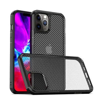 Crong Hybrid Carbon dėklas - iPhone 12 Pro Max (Juodas)