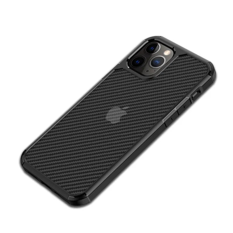 Crong Hybrid Carbon dėklas - iPhone 12 Pro Max (Juodas)