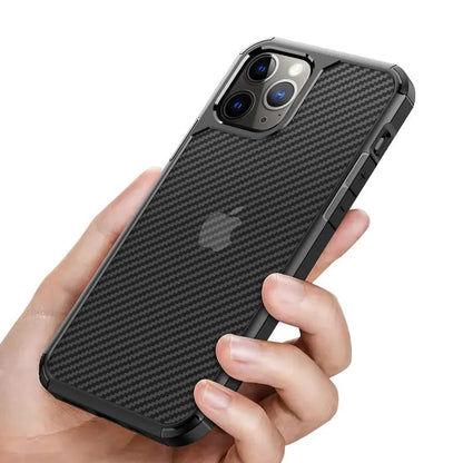 Crong Hybrid Carbon dėklas - iPhone 12 Pro Max (Juodas)