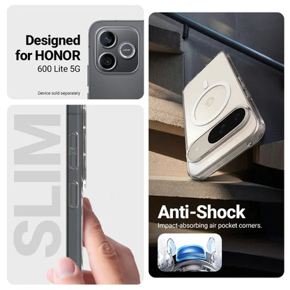 Crong Hybrid Clear Magnetic – dėklas MagSafe Honor 600 Lite 5G (skaidrus)