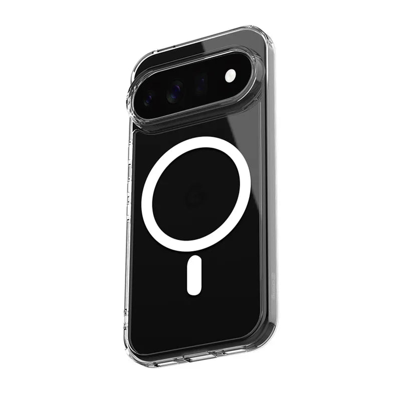 Crong Hybrid Clear Magnetic – MagSafe dėklas Google Pixel 11 Pro (skaidrus)