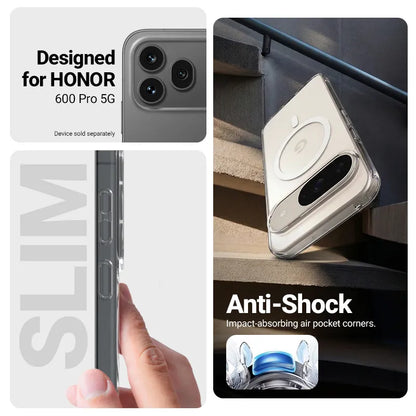 Crong Hybrid Clear Magnetic - MagSafe dėklas, skirtas Honor 600 Pro 5G (skaidrus)