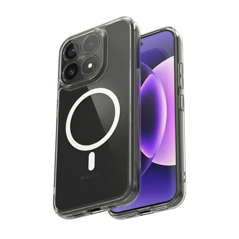Crong Hybrid Clear Magnetic - MagSafe dėklas, skirtas Xiaomi 17 (skaidrus)