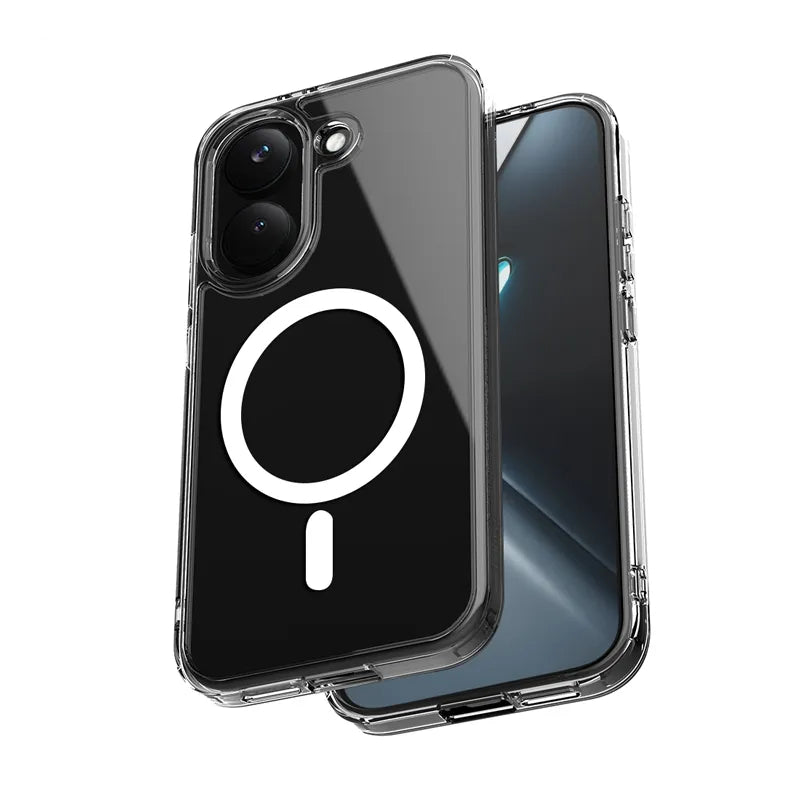 Crong Hybrid Clear Magnetic – "MagSafe" dėklas, skirtas Xiaomi POCO X8 Pro 5G (skaidrus)