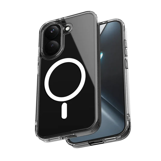 Crong Hybrid Clear Magnetic – "MagSafe" dėklas, skirtas Xiaomi POCO X8 Pro 5G (skaidrus)