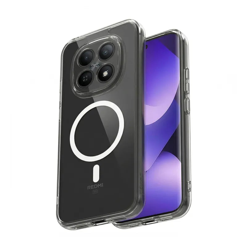 Crong Hybrid Clear Magnetic – MagSafe dėklas, skirtas Xiaomi Redmi Note 15 Pro (skaidrus)