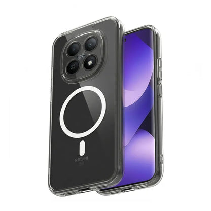 Crong Hybrid Clear Magnetic – MagSafe dėklas, skirtas Xiaomi Redmi Note 15 Pro (skaidrus)