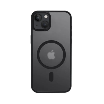 Crong Hybrid Frost MAG dėklas - iPhone 15 Plus MagSafe dėklas (juodas)