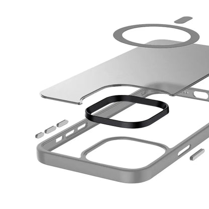 Crong Hybrid Frost MAG dėklas - iPhone 15 Pro Max MagSafe dėklas (pilkas)