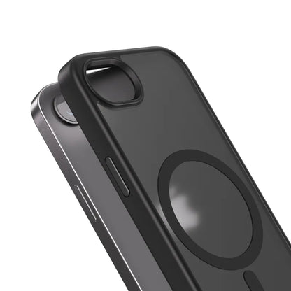 Crong Hybrid Frost MAG dėklas - iPhone 17e / 16e MagSafe dėklas (juodas)