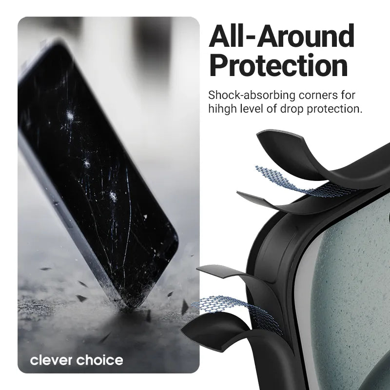 Crong Hybrid Frost MAG dėklas - MagSafe iPhone Air dėklas (juodas)