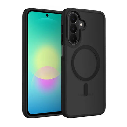 Crong Hybrid Matte Magnetic – dėklas „MagSafe“ Samsung Galaxy A27 5G (juodas)