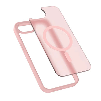 Crong Hybrid Matte Magnetic - Dėklas su MagSafe iPhone 17e / 16e (rožinė)