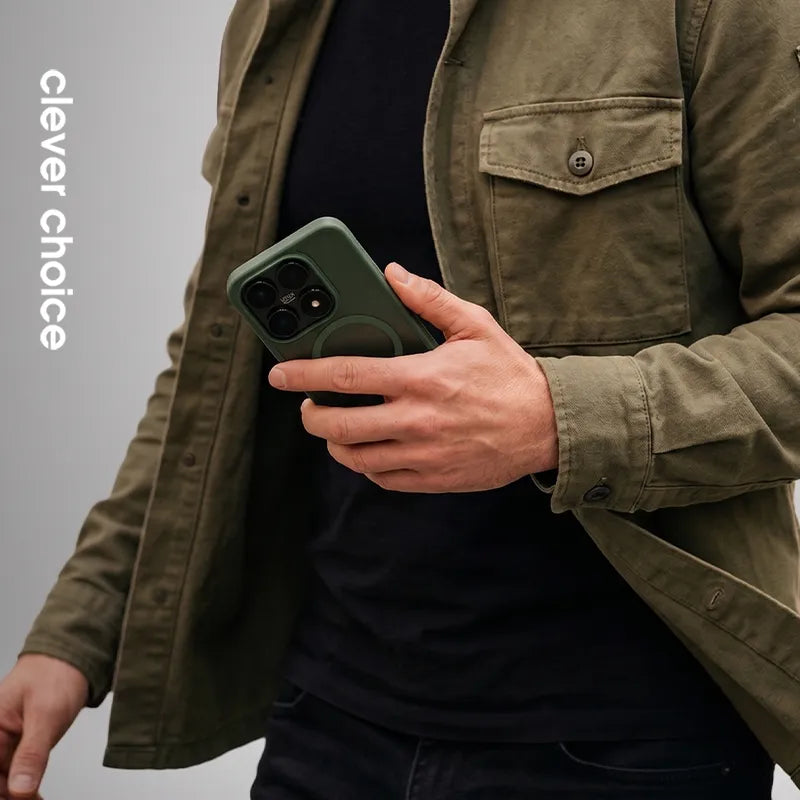 Crong Hybrid Matte Magnetic - dėklas Xiaomi 17 MagSafe (žalias)