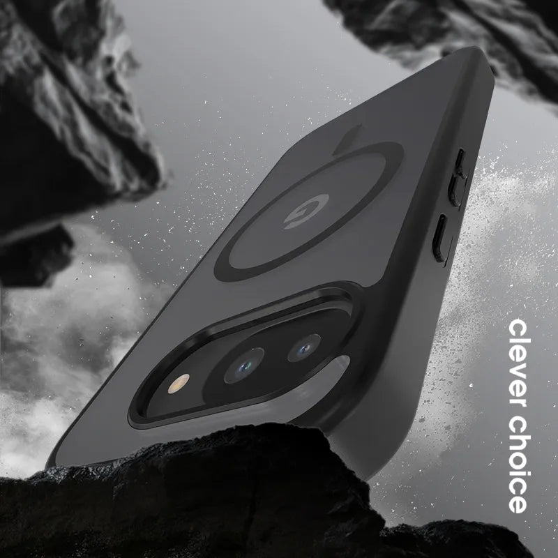 Crong Hybrid Matte Magnetic – MagSafe dėklas Google Pixel 10a (juodas)