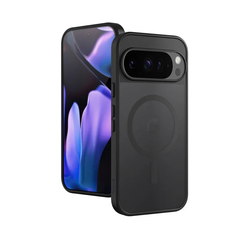 Crong Hybrid Matte Magnetic - MagSafe dėklas Google Pixel 9 Pro (Juodas)