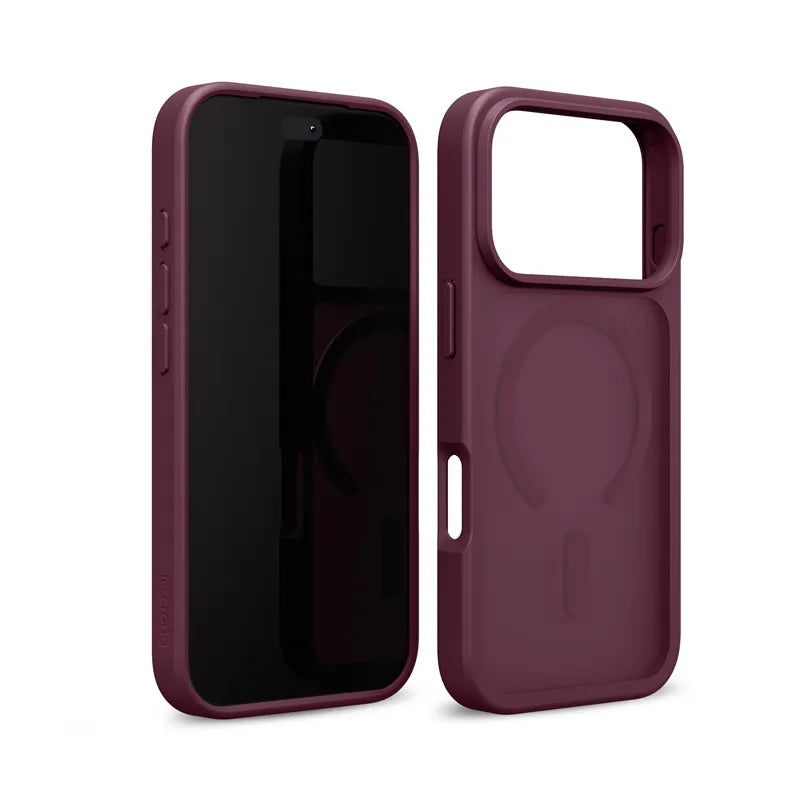 Crong Hybrid Matte Magnetic – MagSafe dėklas iPhone 17 Pro Max (bordo)