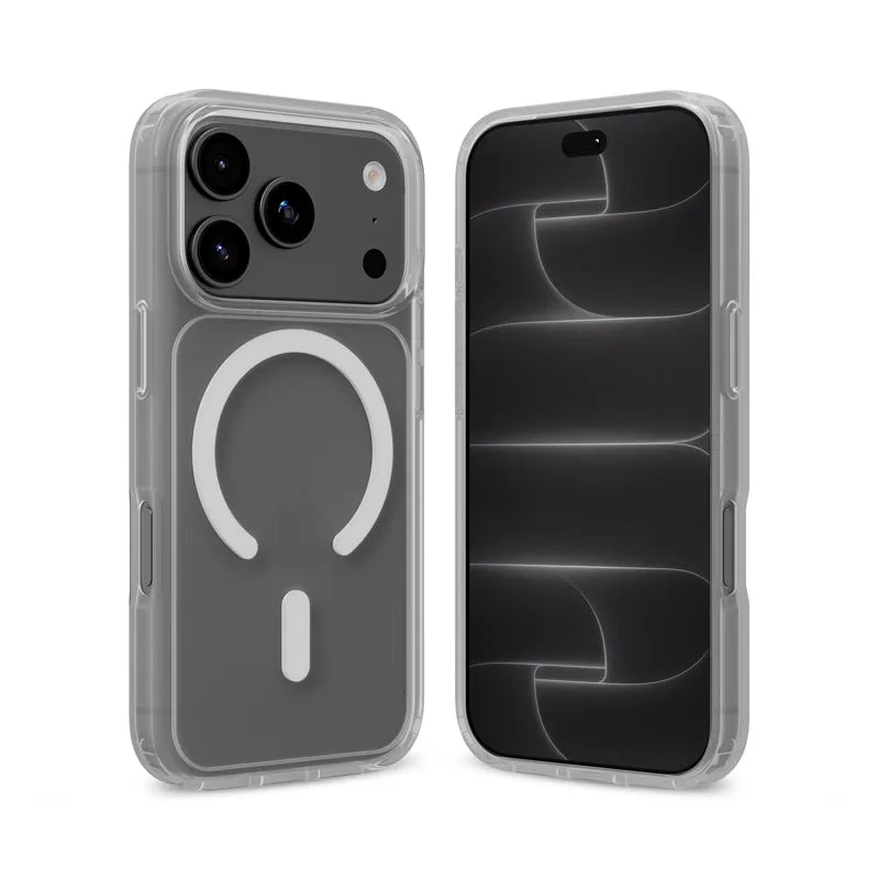 Crong Hybrid Matte Magnetic – MagSafe dėklas iPhone 18 Pro Max / 17 Pro Max (Baltas)