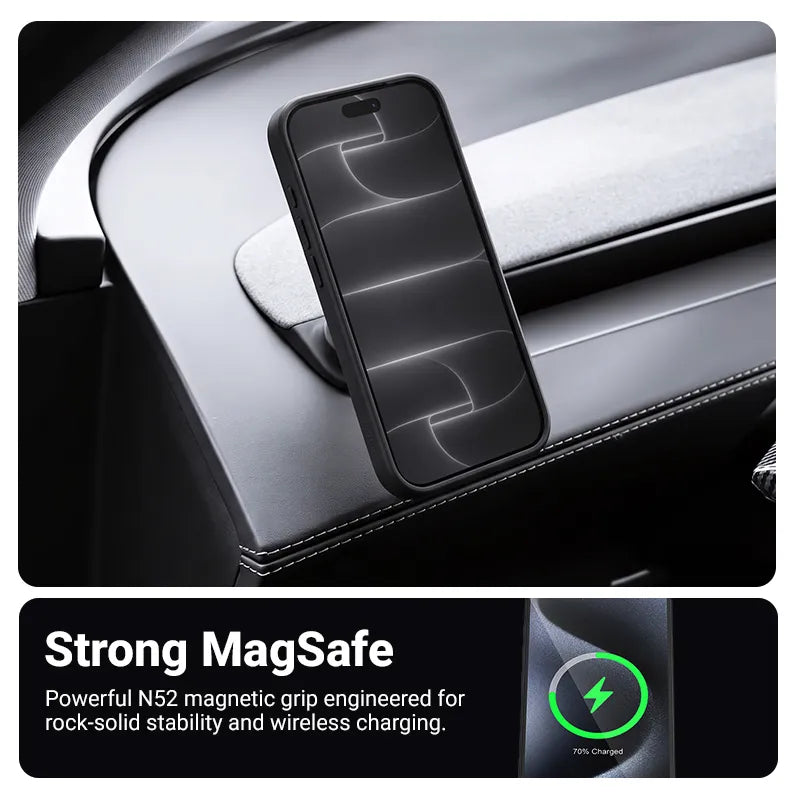 Crong Hybrid Matte Magnetic – MagSafe dėklas iPhone 18 Pro Max / 17 Pro Max (rožinis)