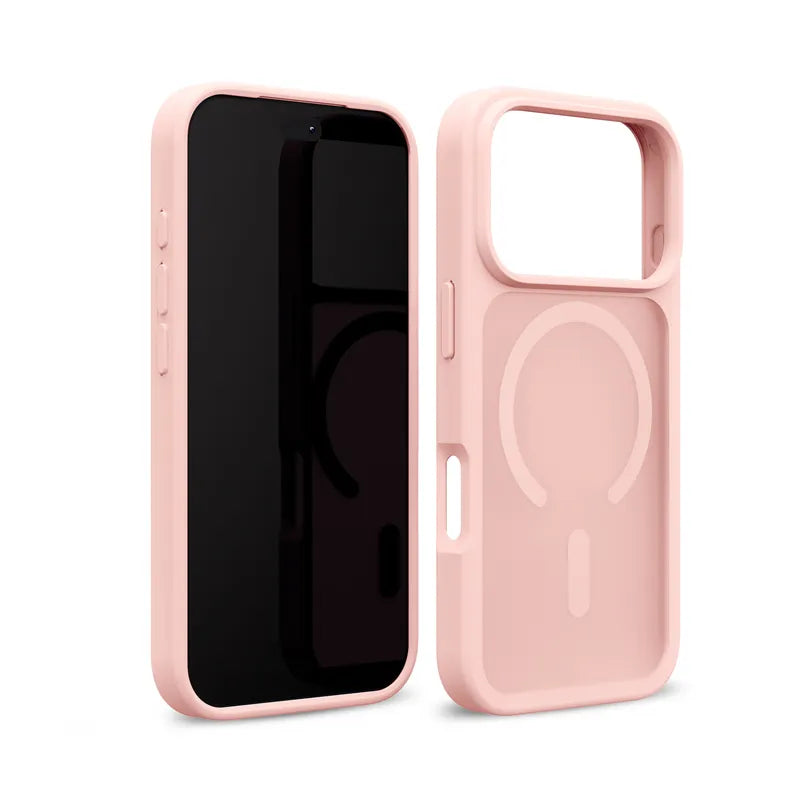 Crong Hybrid Matte Magnetic – MagSafe dėklas iPhone 18 Pro Max / 17 Pro Max (rožinis)