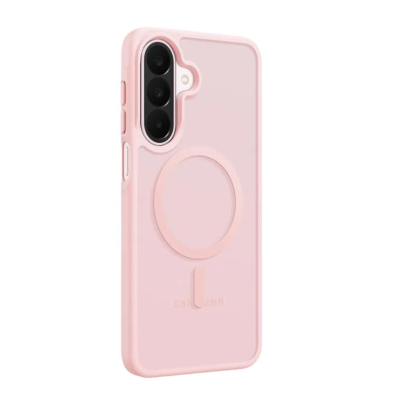 Crong Hybrid Matte Magnetic – MagSafe dėklas Samsung Galaxy A27 5G (rožinis)