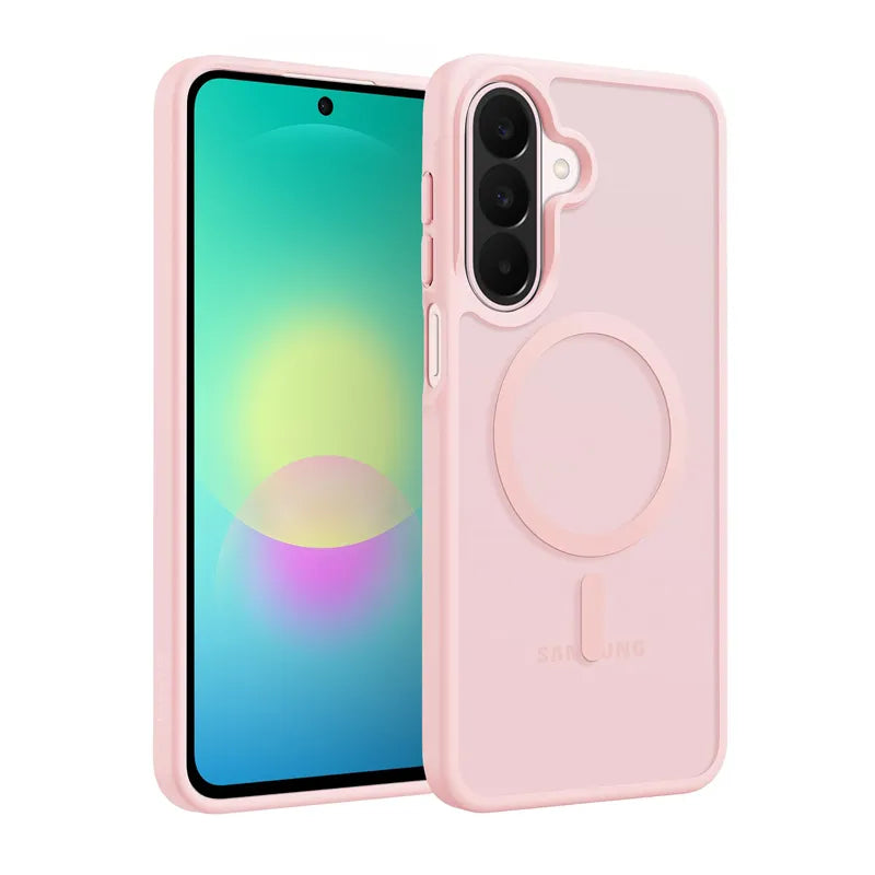 Crong Hybrid Matte Magnetic – MagSafe dėklas Samsung Galaxy A27 5G (rožinis)