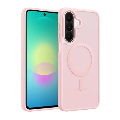 Crong Hybrid Matte Magnetic – MagSafe dėklas Samsung Galaxy A27 5G (rožinis)
