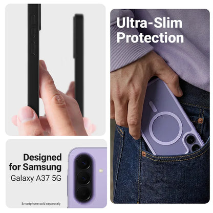 Crong Hybrid Matte Magnetic - MagSafe dėklas Samsung Galaxy A37 / A36 (levandų spalvos)