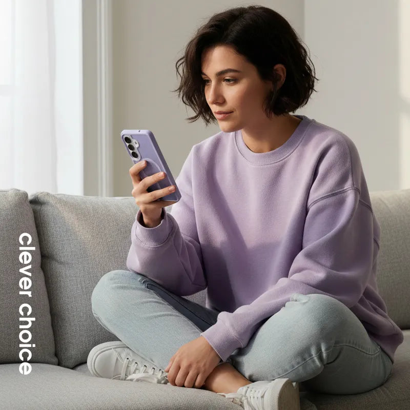 Crong Hybrid Matte Magnetic - MagSafe dėklas Samsung Galaxy A37 / A36 (levandų spalvos)